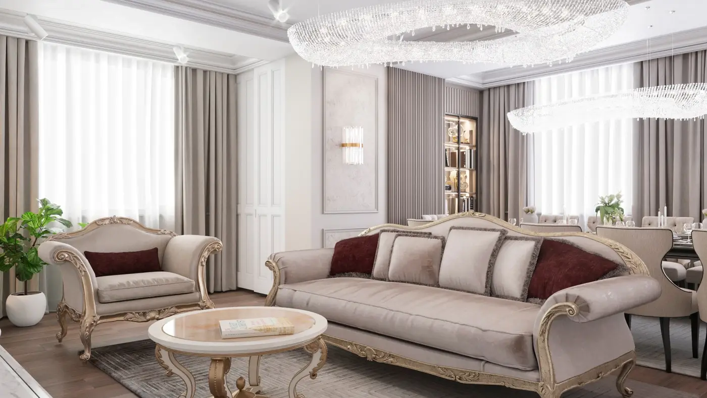 Квартира в неоклассике, 209 м²
